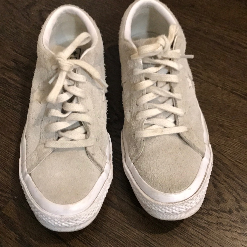 Converse beige suede sneakers